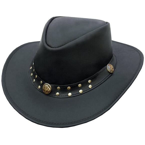 7186 Leather Cowboy Hat For Men Women Western Australian Outback Hat main image 4